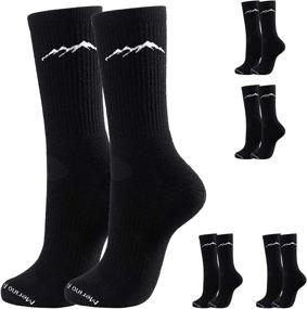 img 4 attached to 🧦 Premium 4 Pairs Organic Merino Wool Socks for Women - Thermal Hiking, Running, Outdoor Boot Socks in Black