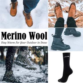 img 2 attached to 🧦 Premium 4 Pairs Organic Merino Wool Socks for Women - Thermal Hiking, Running, Outdoor Boot Socks in Black