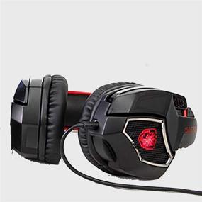 img 1 attached to 🎧 SADES Spirit Wolf Gaming Headset - 7.1 Surround Sound USB, Over-Ear, Noise Isolating, Mic, Breathing LED Light - Black/Red, Perfect for PC Gamers