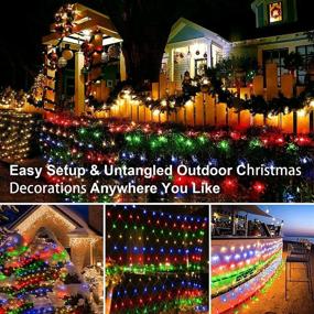 img 2 attached to 🎄 Color Changing Christmas Net Lights – Remote Control, Waterproof, 200 LED Mesh Lights for Outdoor Holiday Decorations