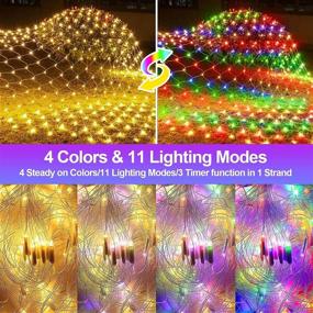 img 3 attached to 🎄 Color Changing Christmas Net Lights – Remote Control, Waterproof, 200 LED Mesh Lights for Outdoor Holiday Decorations