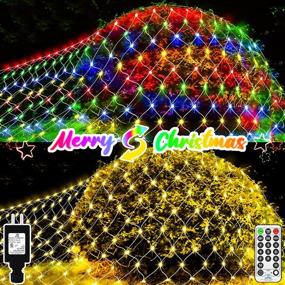 img 4 attached to 🎄 Color Changing Christmas Net Lights – Remote Control, Waterproof, 200 LED Mesh Lights for Outdoor Holiday Decorations