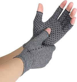 img 4 attached to 🧤 Enhanced Relief Arthritis Gloves: Compression Gloves for Rheumatoid, RSI, Carpal Tunnel & Computer Typing – Fingerless Hand Gloves