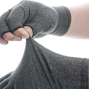 img 2 attached to 🧤 Enhanced Relief Arthritis Gloves: Compression Gloves for Rheumatoid, RSI, Carpal Tunnel & Computer Typing – Fingerless Hand Gloves