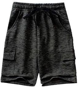 img 4 attached to 🩳 Cromoncent Men's Casual Cargo Shorts with Elastic Waist and Drawstring – Lightweight, Comfy Sports Shorts with Pockets