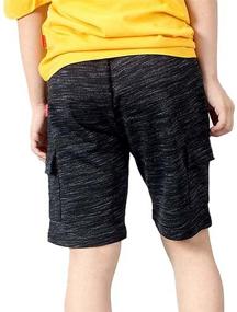 img 3 attached to 🩳 Cromoncent Men's Casual Cargo Shorts with Elastic Waist and Drawstring – Lightweight, Comfy Sports Shorts with Pockets