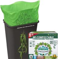 🗑️ 13 gallon 100% compostable trash bags, 49.2 liter, 45 count, thick 0.87 mil biodegradable garbage bags, tall kitchen trash bags, astm d6400 certified, us bpi and europe ok compost home logo