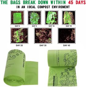 img 2 attached to 🗑️ 13 Gallon 100% Compostable Trash Bags, 49.2 Liter, 45 Count, Thick 0.87 mil Biodegradable Garbage Bags, Tall Kitchen Trash Bags, ASTM D6400 Certified, US BPI and Europe OK Compost Home