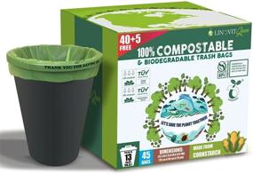 img 3 attached to 🗑️ 13 Gallon 100% Compostable Trash Bags, 49.2 Liter, 45 Count, Thick 0.87 mil Biodegradable Garbage Bags, Tall Kitchen Trash Bags, ASTM D6400 Certified, US BPI and Europe OK Compost Home
