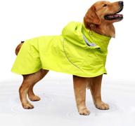 evelove large dog rain jacket poncho waterproof clothes with hood, reflective stripes - ideal for small, medium, and large pets логотип