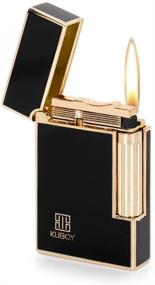 img 2 attached to 🔥 Premium Black Gold Flint Wheel Butane Gas Metal Lighter: The Ultimate Cigarette Accessory