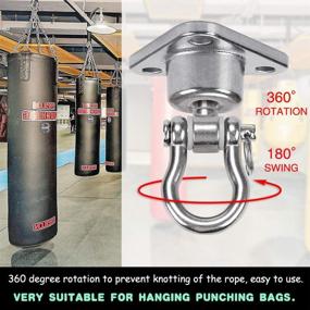 img 1 attached to 🪝 9M Stainless Steel Hanger: Smooth Rotary Bearing Sets, Heavy Duty 180°+360° Swing Hook - 1500 lb Capacity for Hammock, Chair, Punch Bag & Swing Set