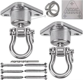 img 4 attached to 🪝 9M Stainless Steel Hanger: Smooth Rotary Bearing Sets, Heavy Duty 180°+360° Swing Hook - 1500 lb Capacity for Hammock, Chair, Punch Bag & Swing Set