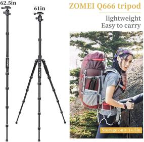 img 3 attached to ZOMEI Aluminum Portable Tripod: Professional Compact Travel for Nikon Canon Sony DSLR Cameras