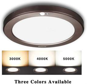 img 3 attached to 🔦 Youtob Motion Sensor Light LED Ceiling Light: Adjustable Timeout, 3 Colors, 15W 1500lm, for Porches, Closets, Stairs - Bronze (3000k/4000k/5000k)