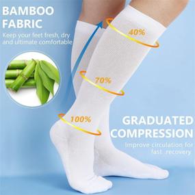 img 3 attached to 🧦 Athlemo Bamboo Compression Socks for Women & Men - 3 Pairs, 8-15mmHg Circulation Support Stockings with Cushion