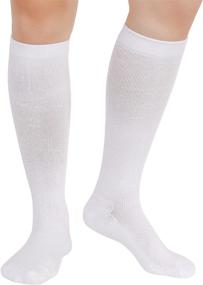 img 1 attached to 🧦 Athlemo Bamboo Compression Socks for Women & Men - 3 Pairs, 8-15mmHg Circulation Support Stockings with Cushion