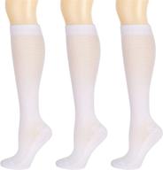 🧦 athlemo bamboo compression socks for women & men - 3 pairs, 8-15mmhg circulation support stockings with cushion logo