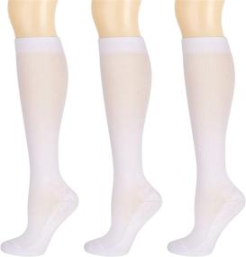 img 4 attached to 🧦 Athlemo Bamboo Compression Socks for Women & Men - 3 Pairs, 8-15mmHg Circulation Support Stockings with Cushion