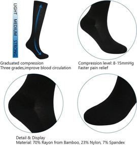 img 2 attached to 🧦 Athlemo Bamboo Compression Socks for Women & Men - 3 Pairs, 8-15mmHg Circulation Support Stockings with Cushion