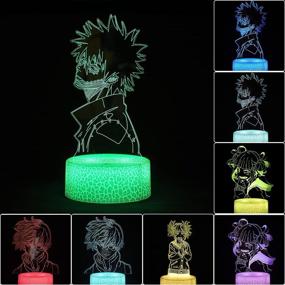 img 1 attached to Dabi Figure 3D Anime Lamp - 4 Patterns, 16 Colors | Ideal Gifts for Boys, Girls, and Kids Room Decor - My Hero Academia, Birthday, Christmas