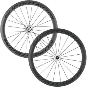 img 4 attached to 🚴 SUPERTEAM 700C Carbon Fiber Road Bike Wheelset - 50mm Matte Clincher Wheels with 23mm Width