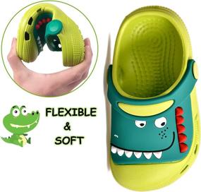 img 1 attached to 🦖 PEALAND Toddler Dinosaur Slippers - Lightweight Boys' Shoes for Clogs & Mules