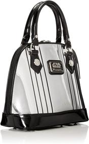 img 3 attached to 👜 Loungefly Captain Phasma Dome Top Handle Bag - Metallic Silver, Embossed Design for Enhanced Style