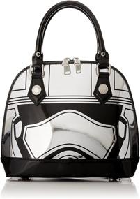 img 4 attached to 👜 Loungefly Captain Phasma Dome Top Handle Bag - Metallic Silver, Embossed Design for Enhanced Style