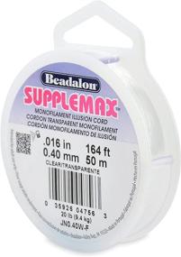 img 1 attached to 🧵 Clear Nylon Bead Stringing Material: Beadalon Supplemax 0.40 mm (0.016") - 50m/164ft, Monofilament Illusion Cord