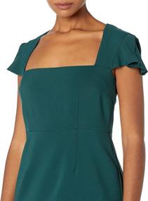 img 2 attached to 👗 Lark & Ro Women's Pleated Ruffle Detail Cap Sleeve Square Neckline Sheath Dress - A Stunning Amazon Brand Find!