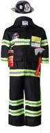 🔥 yolsun black fireman costume firefighter: ignite imaginations with this authentic firefighter dress-up! логотип