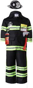 img 4 attached to 🔥 Yolsun Black Fireman Costume Firefighter: Ignite Imaginations with this Authentic Firefighter Dress-Up!