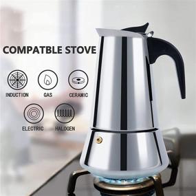 img 1 attached to FCUS Stainless Steel Stovetop Espresso Maker, Moka Pot, 600ml/20oz/12 cup Percolator Italian Coffee Maker, Classic Cafe Brewer, Induction Cooktop Compatible