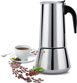 img 4 attached to FCUS Stainless Steel Stovetop Espresso Maker, Moka Pot, 600ml/20oz/12 cup Percolator Italian Coffee Maker, Classic Cafe Brewer, Induction Cooktop Compatible