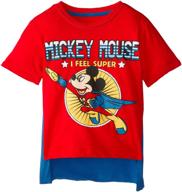 disney boys' mickey mouse super short sleeve cape t-shirt: unleash your inner superhero! logo