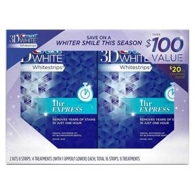 img 2 attached to ⚡️ Crest 3D 1 Hour Express Teeth Whitening Strips Kit: Fast & Effective, 16 Strips - 8 Treatments