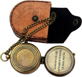 img 2 attached to 🧭 Enchanting Peter Pan Brass Compass - J. M. Barrie's 'Second Star to The Right' with Leather Case