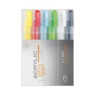 🖌️ montana cans acrylic marker set with 0.7mm extra-fine tips - 6 colors in multi logo