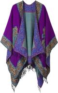 🧣 timeless elegance: vintage pattern tassel poncho shawl cape wraps for women logo