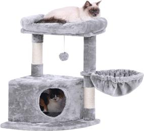 img 4 attached to BEWISHOME MMJ13: Ultimate Cat Tree Condo with Plush Perch, Sisal Scratching Post, and Playhouse for Active Kittens