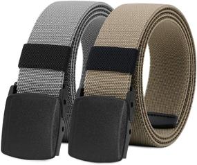 img 4 attached to 🏞️ WHIPPY Elastic Stretch Nickel Hiking Men's Belt Accessories: Optimal Comfort and Durability