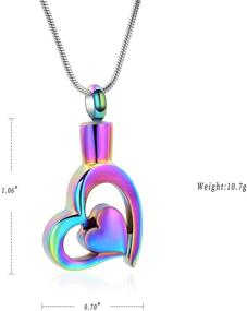 img 3 attached to 💕 Mingkejw Double Heart Cremation Urn Necklace: Secure, Elegant Keepsake for Memorial Ashes