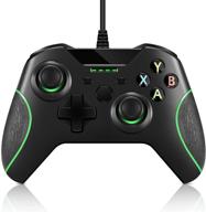 🎮 crifeir black wired game controller for xbox one/s/x: dual vibration with audio jack logo