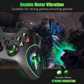 img 2 attached to 🎮 Crifeir Black Wired Game Controller for Xbox One/S/X: Dual Vibration with Audio Jack