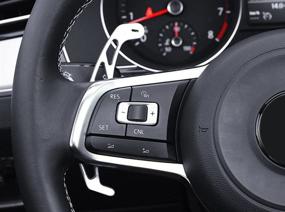 img 1 attached to 🚗 Upgrade Your VW Golf MK7 GTI R R-line: HIGH FLYING Silver DSG Steering Wheel Shift Paddles Shifters Replacement Kit (2014-2021)