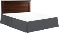 12 inch drop solid dark grey queen split corner bed skirt - premium 100% cotton, hotel-quality logo