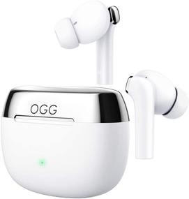 img 4 attached to Беспроводные наушники OGG K6: наушники ANC Bluetooth с сенсорным управлением - 8 часов воспроизведения и дополнительные 55 часов в зарядном кейсе (белый)