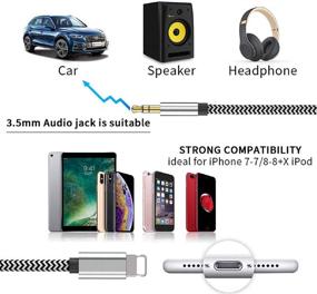 img 2 attached to 🔌 Assrid iPhone AUX Cord for Car- Apple MFi Certified, Lightning to 3.5mm Audio Stereo Cable, 2 Pack, Compatible with iPhone 12/11/XS/XR/X 8 7/SE 2020/iPad/iPod to Car Stereo, Speaker, Headphone