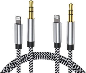 img 4 attached to 🔌 Assrid iPhone AUX Cord for Car- Apple MFi Certified, Lightning to 3.5mm Audio Stereo Cable, 2 Pack, Compatible with iPhone 12/11/XS/XR/X 8 7/SE 2020/iPad/iPod to Car Stereo, Speaker, Headphone